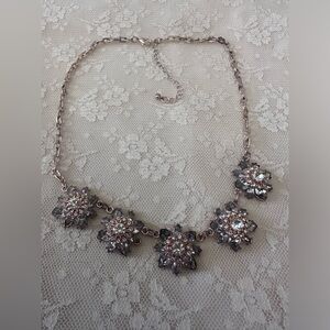 Elegant Bling Faux Crystal Necklace All Stones Are Present Not Signed gold tone